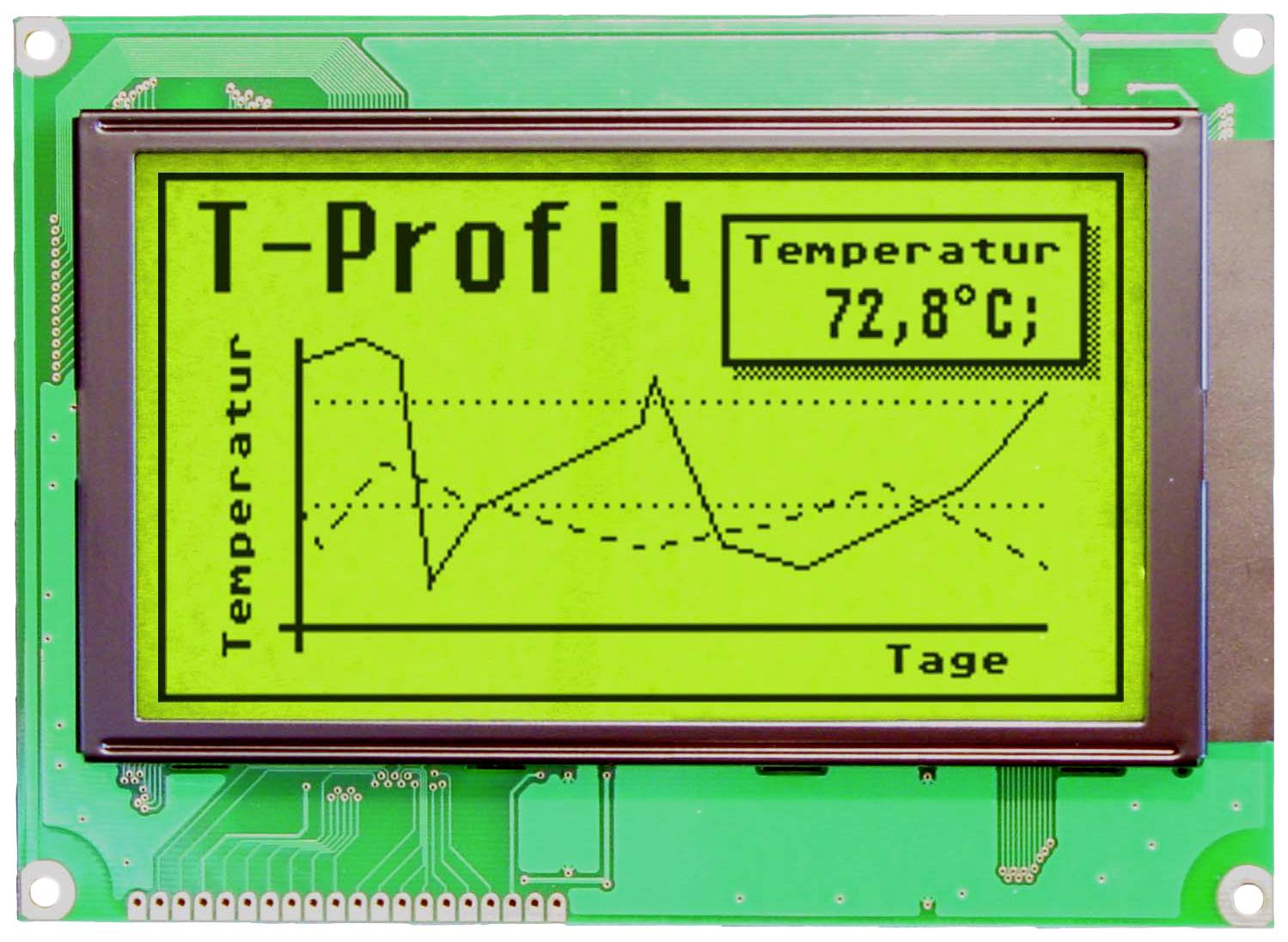 Display Elektronik Grafik-Display Gelb-Grün 240 x 128 Pixel (B x H x T) 144.00 x 104.00 x 14.3mm