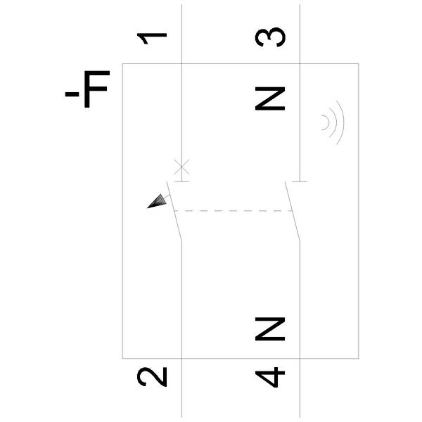 'Technische Zeichnung des Schalters V285-S035' zeigt Schaltschema mit Positionen 1 bis 4, Richtungspfeil und elektrisches Symbol.