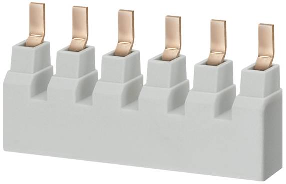 Ein fünfpoliger Elektrostecker in weißem Gehäuse mit hervorstehenden Kupferklemmen, geeignet für elektrische Verbindungen.