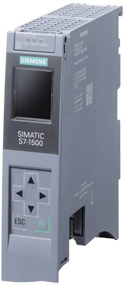 Industrieprogrammsteuerung von Siemens, Modell SIMATIC S7-1500. Enthält ein Display und Bedientasten für die Steuerung.