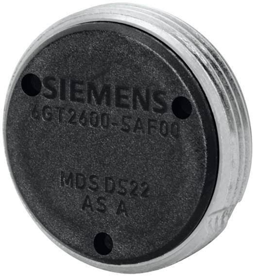 Runde Batterie von Siemens, Modell LGT2600-5AF00. Schwarze Oberseite mit weißem Rand, technische Bezeichnung und Modellnummer sichtbar.