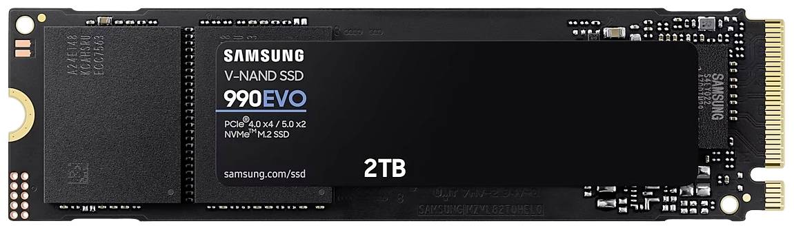 Samsung 990 EVO 2 TB Interne M.2 PCIe NVMe SSD 2280 M.2 NVMe PCIe 4.0 x4, M.2 NVMe PCIe 5.0 x2 Retail MZ-V9E2T0BW