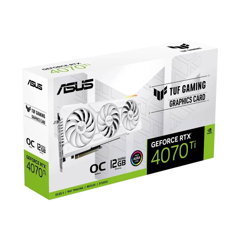 Asus Grafikkarte Nvidia GeForce RTX 4070 Ti TUF WHITE GAMING OC 12 GB GDDR6X-RAM PCIe x16 HDMI®, Di