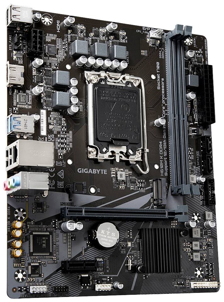 Gigabyte H610M K DDR4 Mainboard Sockel (PC) Intel® LGA 1700 Formfaktor (Details) Micro-ATX Mainboard-Chipsatz Intel® H610