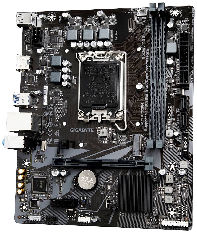 Gigabyte H610M K DDR4 Mainboard Sockel (PC) Intel® LGA 1700 Formfaktor (Details) Micro-ATX Mainboard-Chipsatz Intel® H610