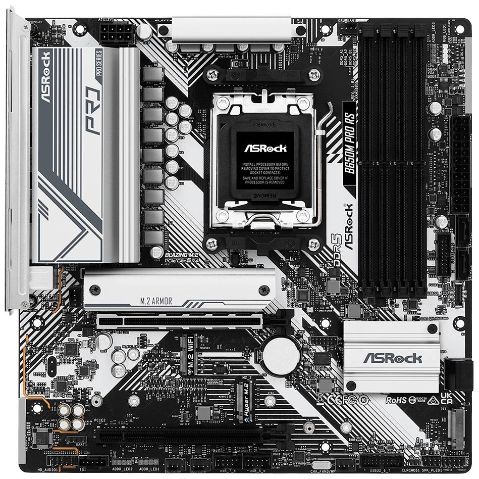 ASRock B650M Pro RS Mainboard Sockel (PC) AMD® AM5 Formfaktor (Details) Micro-ATX Mainboard-Chipsatz AMD® B650