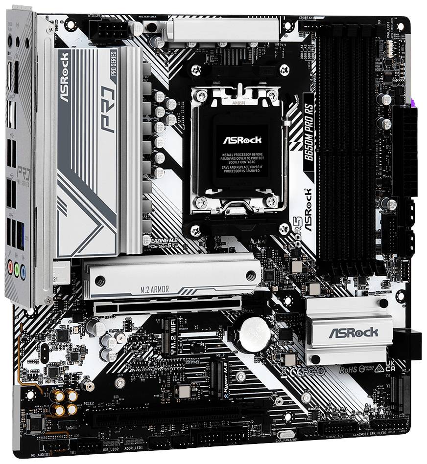 ASRock B650M Pro RS Mainboard Sockel (PC) AMD® AM5 Formfaktor (Details) Micro-ATX Mainboard-Chipsatz AMD® B650