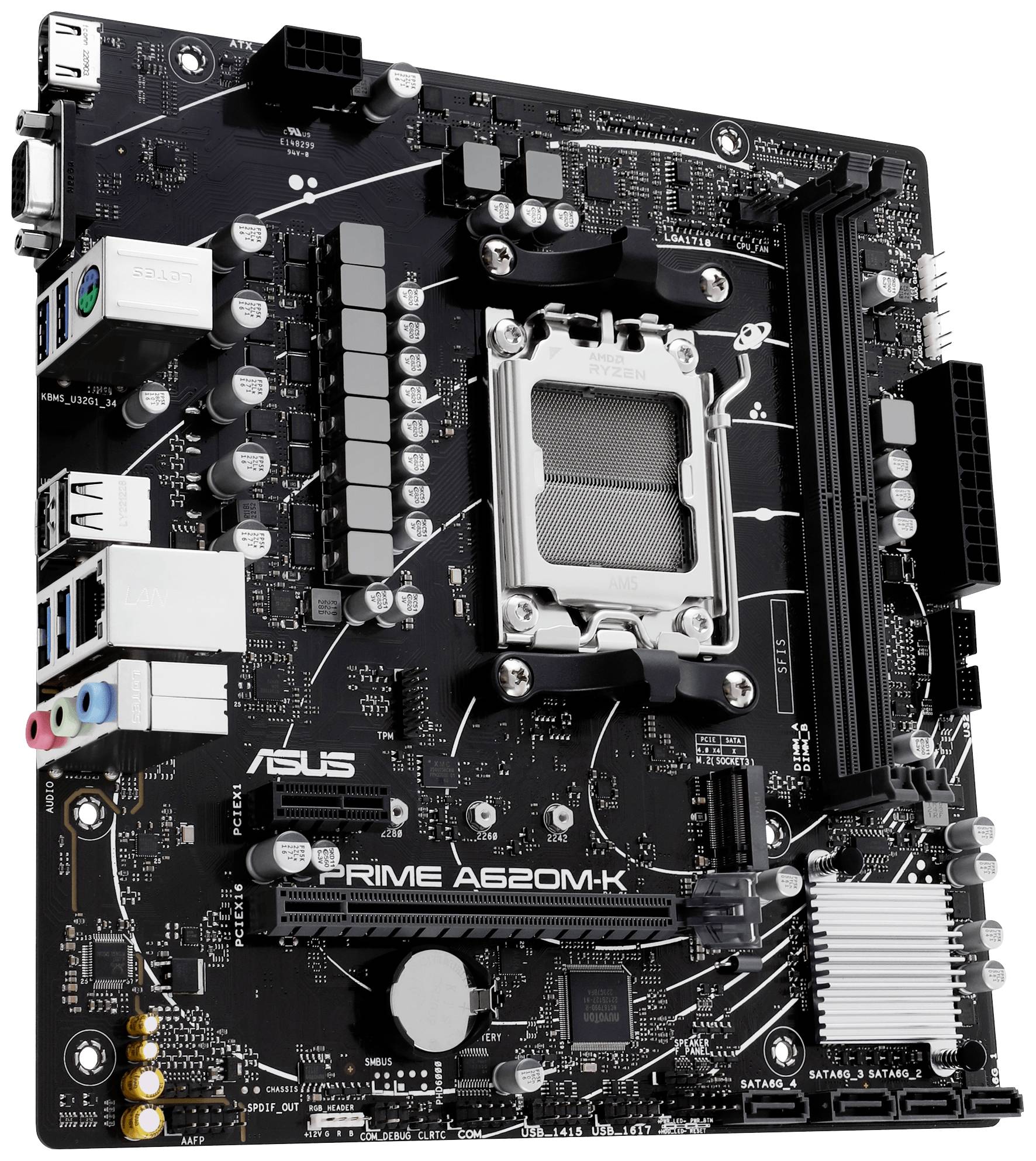 Asus PRIME A620M-K Mainboard Sockel (PC) AMD® AM5 Formfaktor (Details) Micro-ATX Mainboard-Chipsatz AMD® A620