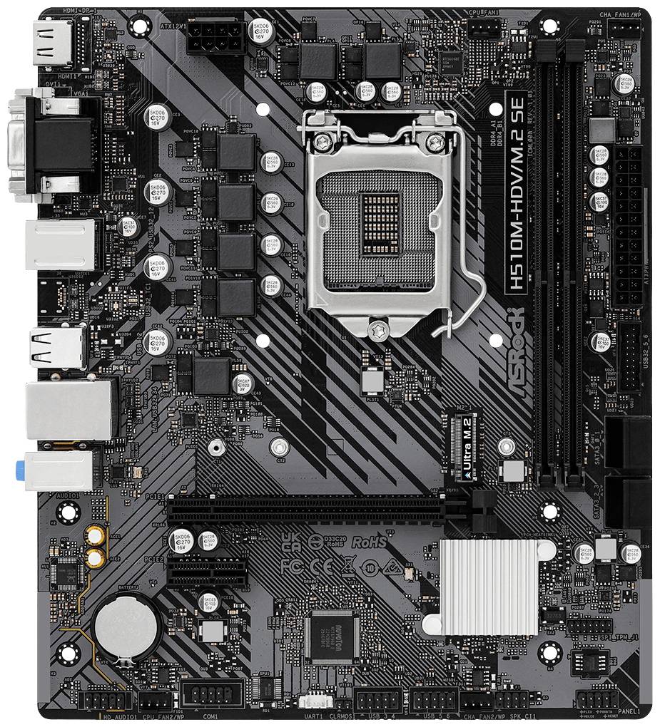 ASRock H510M-HDV/M.2 SE Mainboard Sockel (PC) Intel® LGA 1200 Formfaktor (Details) Micro-ATX Mainboard-Chipsatz Intel® H470