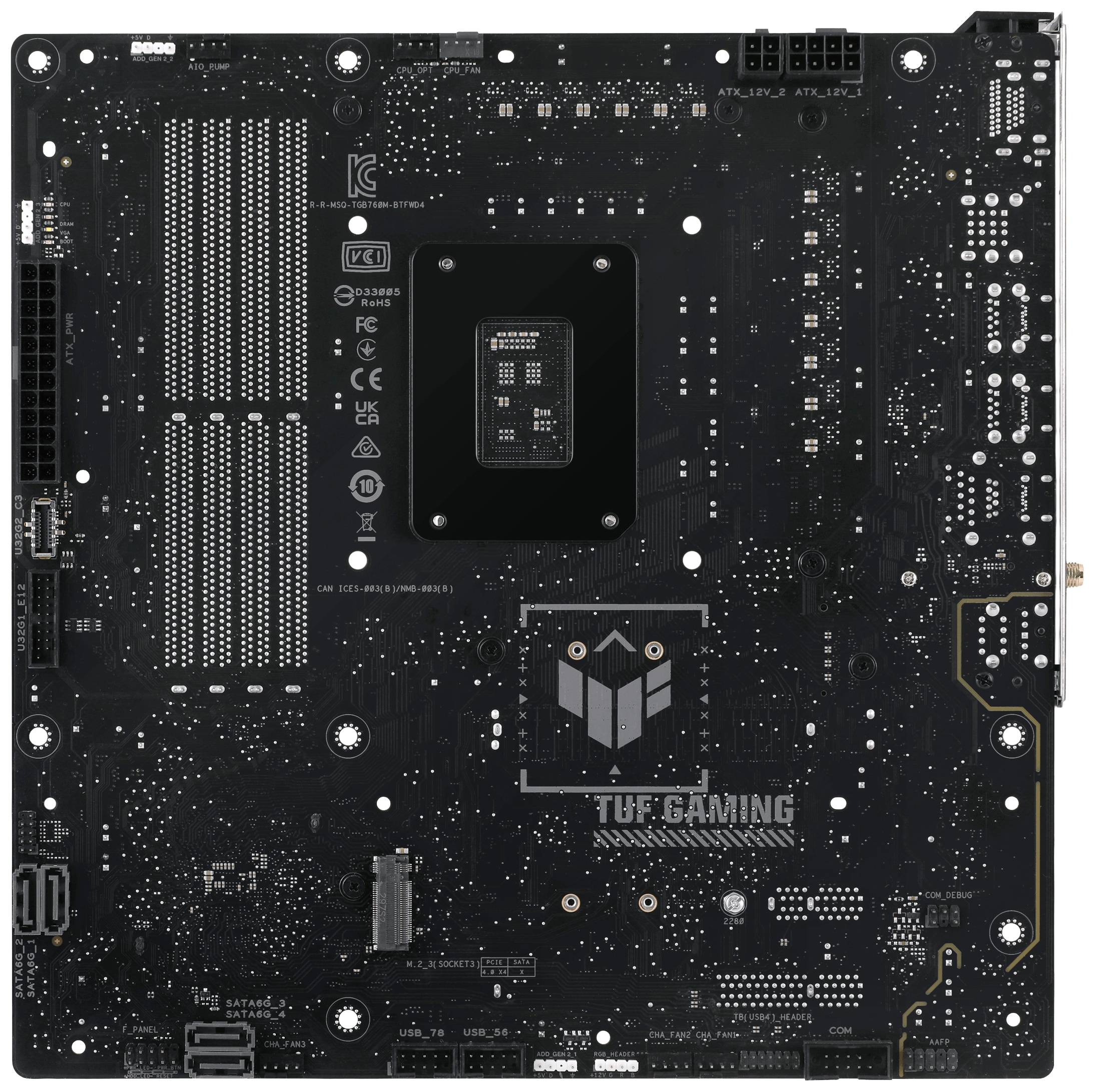 Asus TUF GAMING B760M-BTF WIFI D4 Mainboard Sockel (PC) Intel® LGA 1700 Formfaktor (Details) Micro-ATX Mainboard-Chipsatz Intel®
