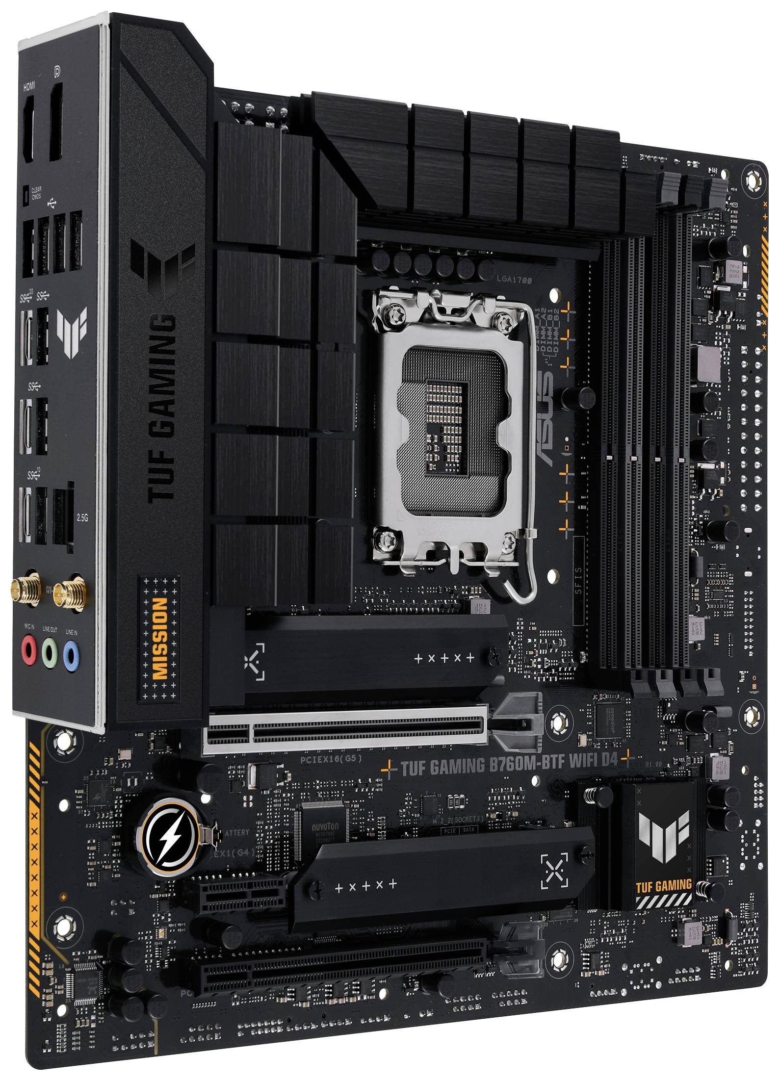 Asus TUF GAMING B760M-BTF WIFI D4 Mainboard Sockel (PC) Intel® LGA 1700 Formfaktor (Details) Micro-ATX Mainboard-Chipsatz Intel®