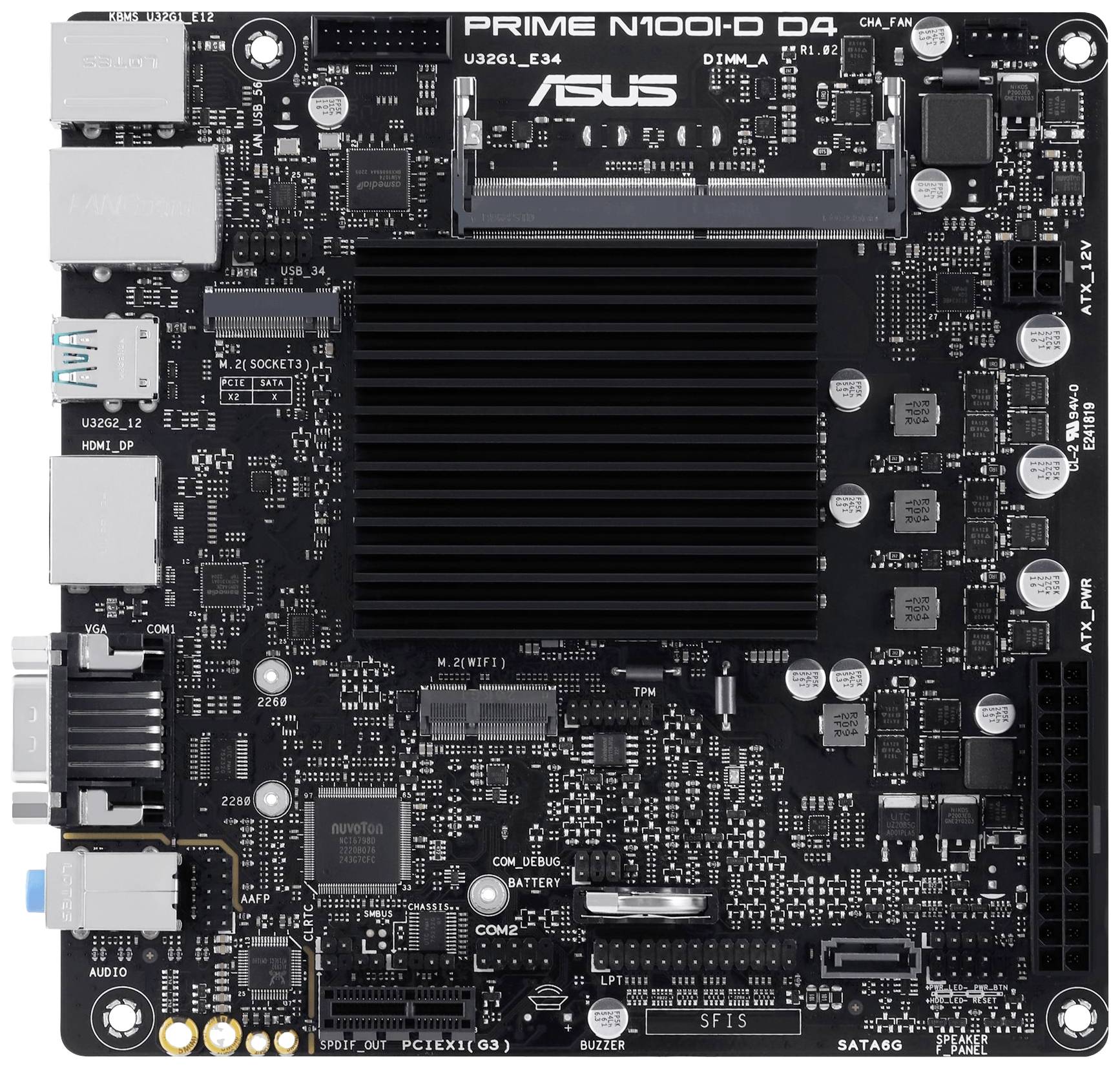 Asus PRIME N100I-D D4 Mainboard mit CPU Sockel (PC) Intel® 1264 Formfaktor (Details) Mini-ATX
