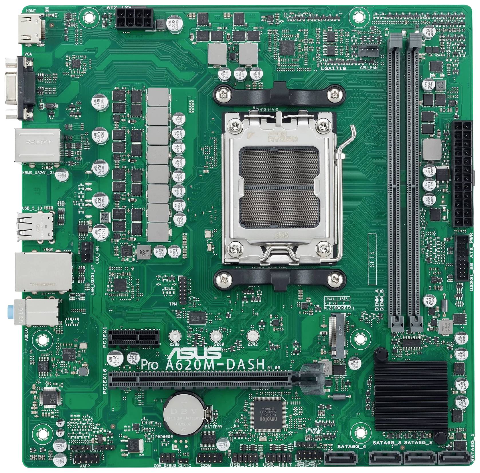 Asus PRO A620M-DASH-CSM Mainboard Sockel (PC) AMD® AM5 Formfaktor (Details) Micro-ATX Mainboard-Chipsatz AMD® A620