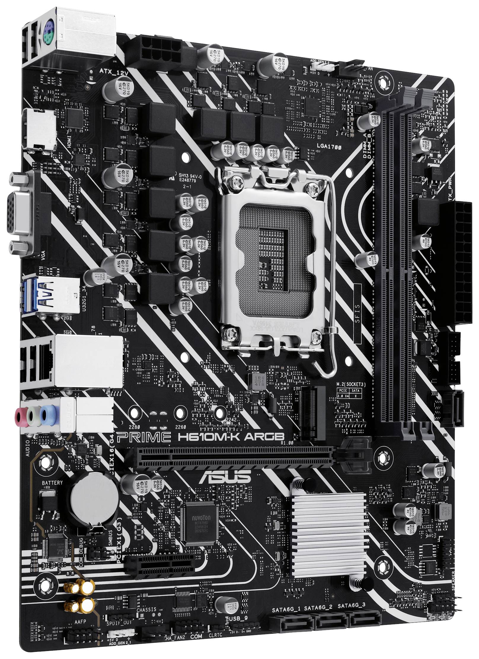 Asus PRIME H610M-K ARGB Mainboard Sockel (PC) Intel® LGA 1700 Formfaktor (Details) Micro-ATX Mainboard-Chipsatz Intel® H610