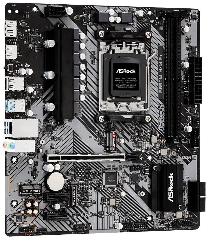 ASRock B650M-H/M.2+ Mainboard Sockel (PC) AMD® AM5 Formfaktor (Details) Micro-ATX Mainboard-Chipsatz AMD® B650