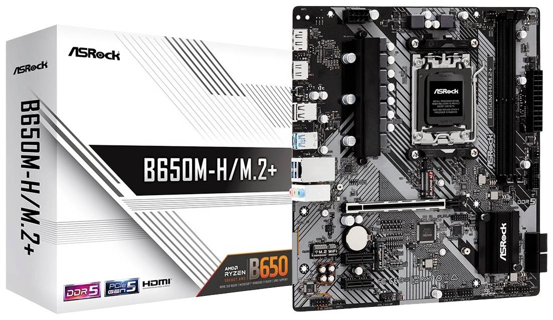 ASRock B650M-H/M.2+ Mainboard Sockel (PC) AMD® AM5 Formfaktor (Details) Micro-ATX Mainboard-Chipsatz AMD® B650