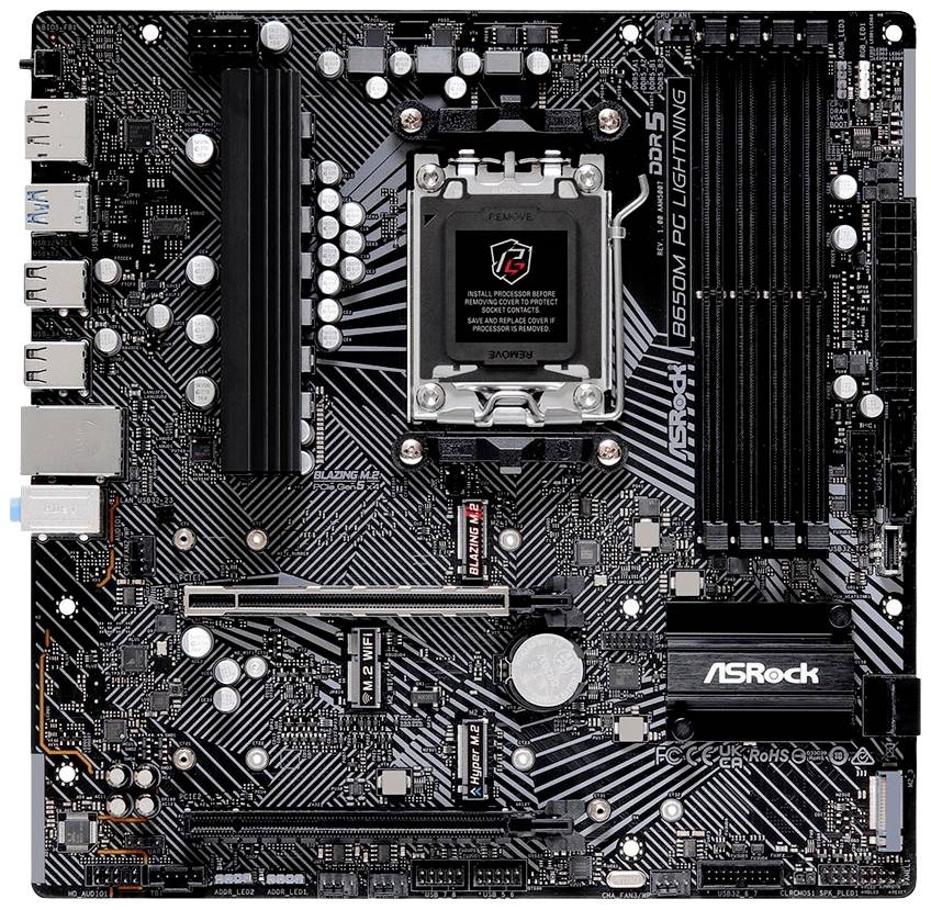 ASRock B650M PG Lightning Mainboard Sockel (PC) AMD® AM5 Formfaktor (Details) Micro-ATX Mainboard-Chipsatz AMD® B650