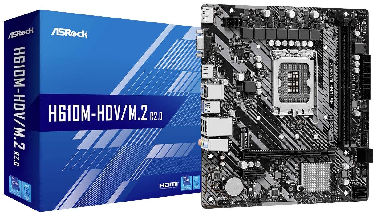 ASRock H610M-HDV/M.2 2.0 Mainboard Sockel (PC) Intel® LGA 1700 Formfaktor (Details) Micro-ATX Mainboard-Chipsatz Intel® H610