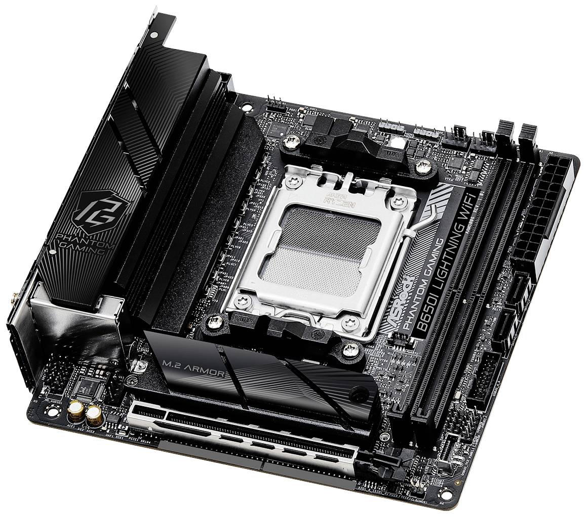 ASRock Phantom Gaming B650I Lightning WiFi Mainboard Sockel (PC) AMD® AM5 Formfaktor (Details) Mini-ATX Mainboard-Chipsatz AMD®