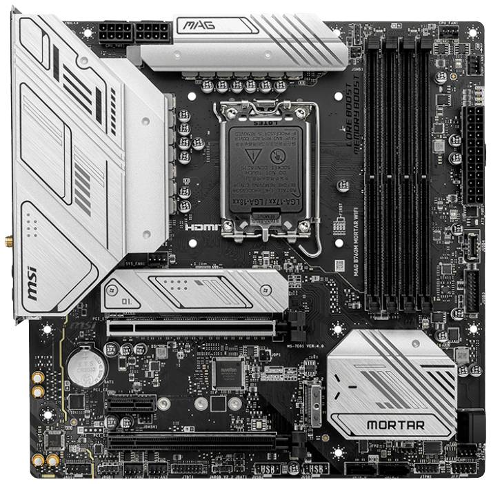 MSI MAG B760M MORTAR WIFI II Mainboard Sockel (PC) Intel® LGA 1700 Formfaktor (Details) Micro-ATX Mainboard-Chipsatz Intel® B760
