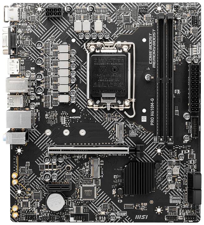 MSI PRO H610M-G Mainboard Sockel (PC) Intel® LGA 1700 Formfaktor (Details) Micro-ATX Mainboard-Chipsatz Intel® H610