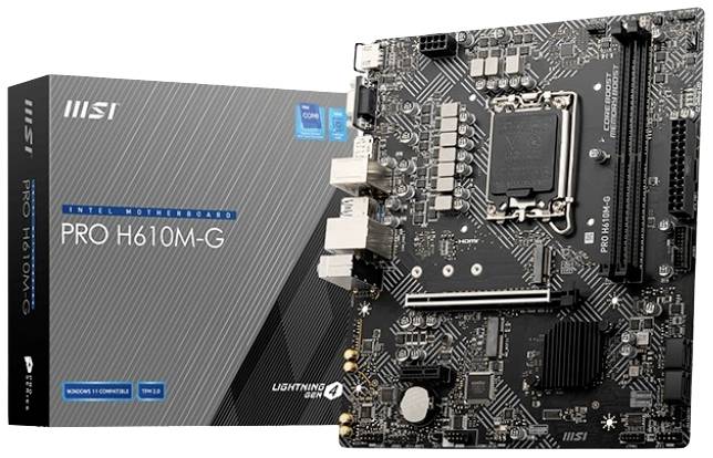 MSI PRO H610M-G Mainboard Sockel (PC) Intel® LGA 1700 Formfaktor (Details) Micro-ATX Mainboard-Chipsatz Intel® H610