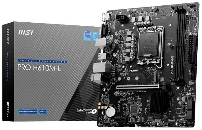 MSI PRO H610M-E Mainboard Sockel (PC) Intel® LGA 1700 Formfaktor (Details) Micro-ATX Mainboard-Chipsatz Intel® H610