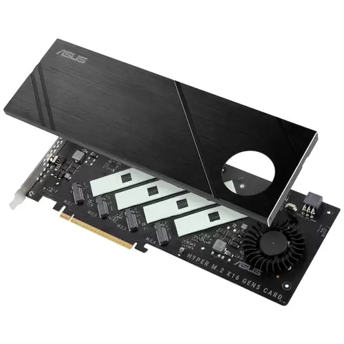 Asus Hyper M.2 x16 Gen5 Card M.2 Controller PCIe x16 Passend für (SSD): 2242, 2260, 2280 Aktive Kühlung Asus Hyper M.2 x16 Gen5 Card M.2 Controller PCIe x16 Passend für (SSD): 2242, 2260, 2280 Aktive Kühlung