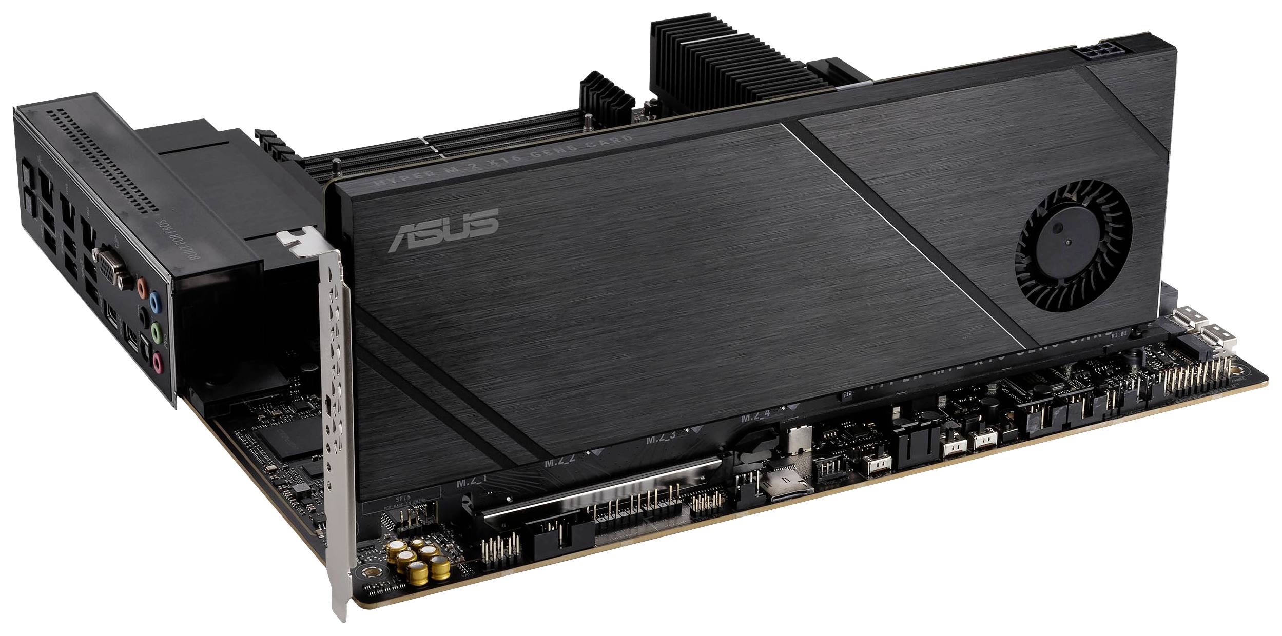 Asus Hyper M.2 x16 Gen5 Card M.2 Controller PCIe x16 Passend für (SSD): 2242, 2260, 2280 Aktive Kühlung
