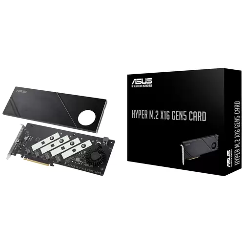 Asus Hyper M.2 x16 Gen5 Card M.2 Controller PCIe x16 Passend für (SSD): 2242, 2260, 2280 Aktive Kühlung Asus Hyper M.2 x16 Gen5 Card M.2 Controller PCIe x16 Passend für (SSD): 2242, 2260, 2280 Aktive Kühlung