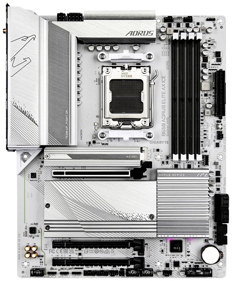 Gigabyte B650 AORUS ELITE AX ICE Mainboard Sockel (PC) AMD® AM5 Formfaktor (Details) ATX Mainboard-Chipsatz AMD® B650