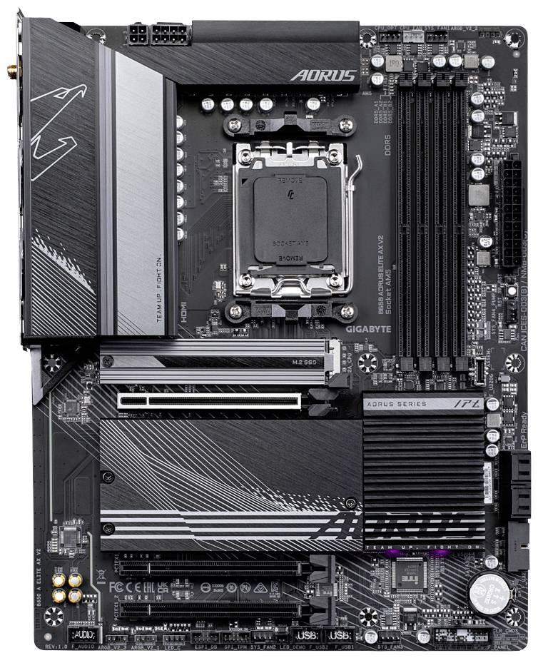 Gigabyte B650 AORUS ELITE AX V2 Mainboard Sockel (PC) AMD® AM5 Formfaktor (Details) ATX Mainboard-Chipsatz AMD® B650