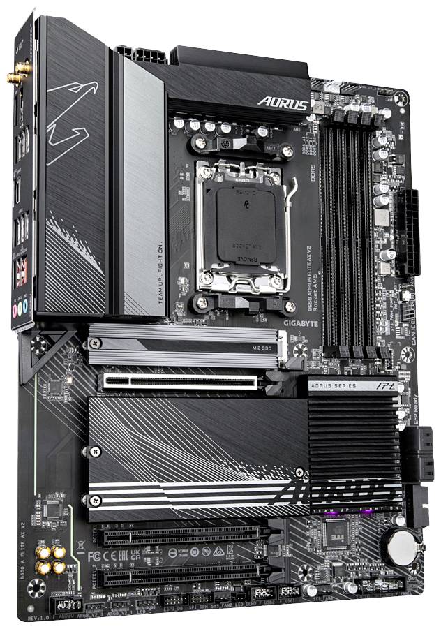 Gigabyte B650 AORUS ELITE AX V2 Mainboard Sockel (PC) AMD® AM5 Formfaktor (Details) ATX Mainboard-Chipsatz AMD® B650