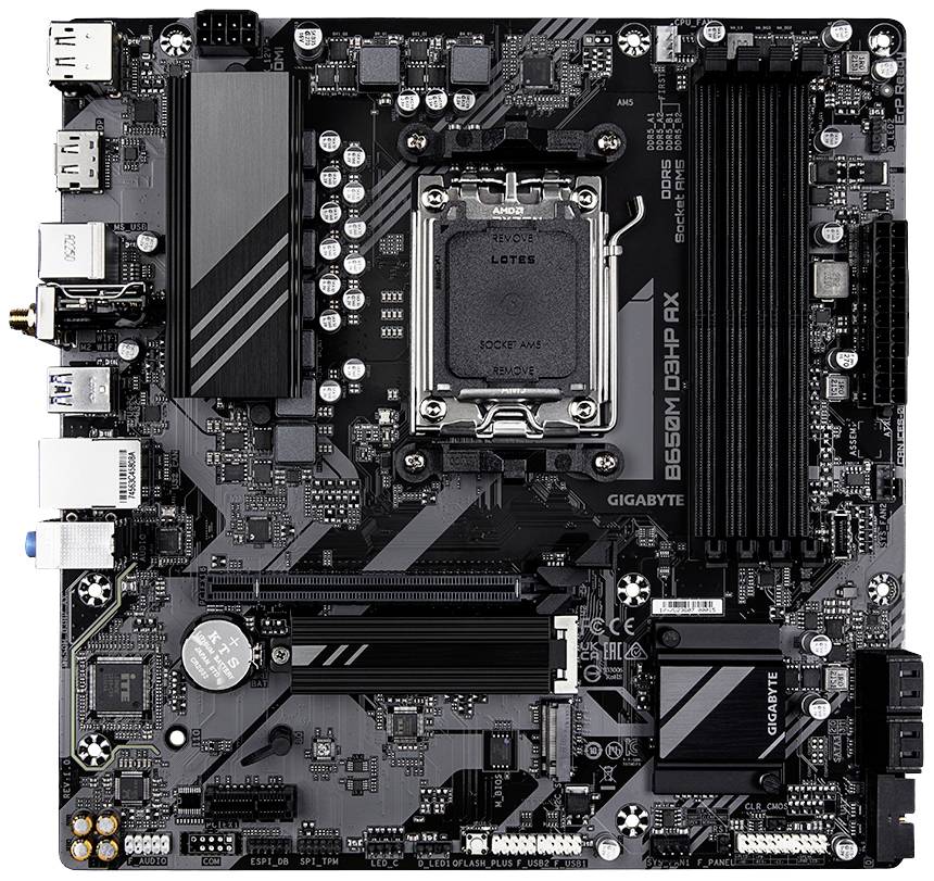 Gigabyte B650M D3HP AX - 1.0 Mainboard Sockel (PC) AMD® AM5 Formfaktor (Details) Micro-ATX Mainboard-Chipsatz AMD® B650