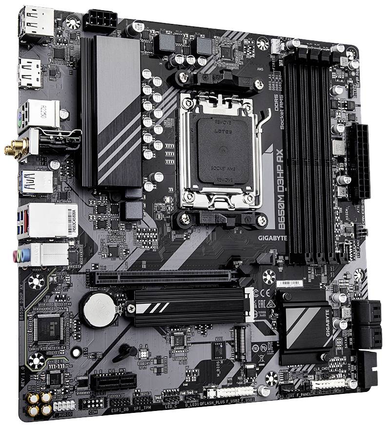 Gigabyte B650M D3HP AX - 1.0 Mainboard Sockel (PC) AMD® AM5 Formfaktor (Details) Micro-ATX Mainboard-Chipsatz AMD® B650