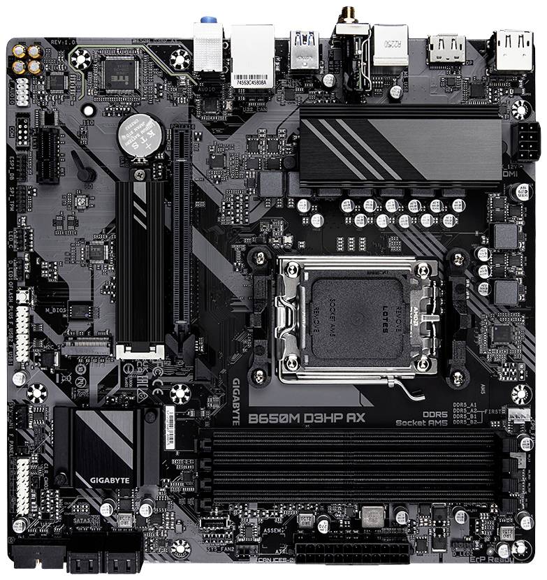 Gigabyte B650M D3HP AX - 1.0 Mainboard Sockel (PC) AMD® AM5 Formfaktor (Details) Micro-ATX Mainboard-Chipsatz AMD® B650