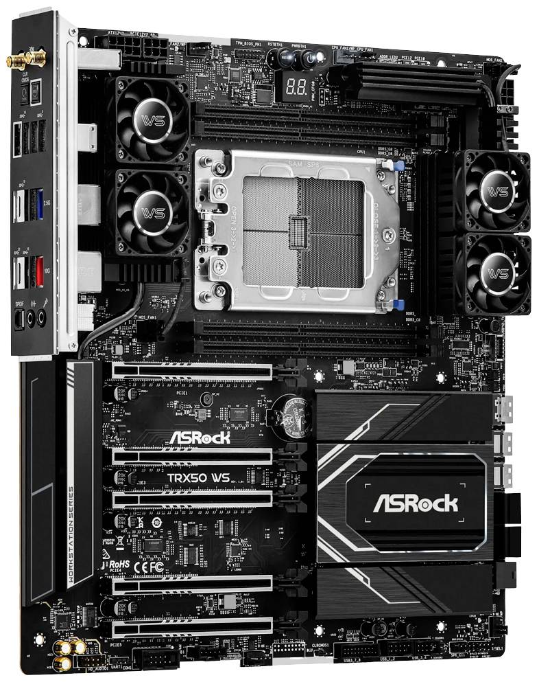 ASRock TRX50 WS Mainboard Sockel (PC) AMD® sTR5 Formfaktor (Details) E-ATX Mainboard-Chipsatz AMD® TRX50