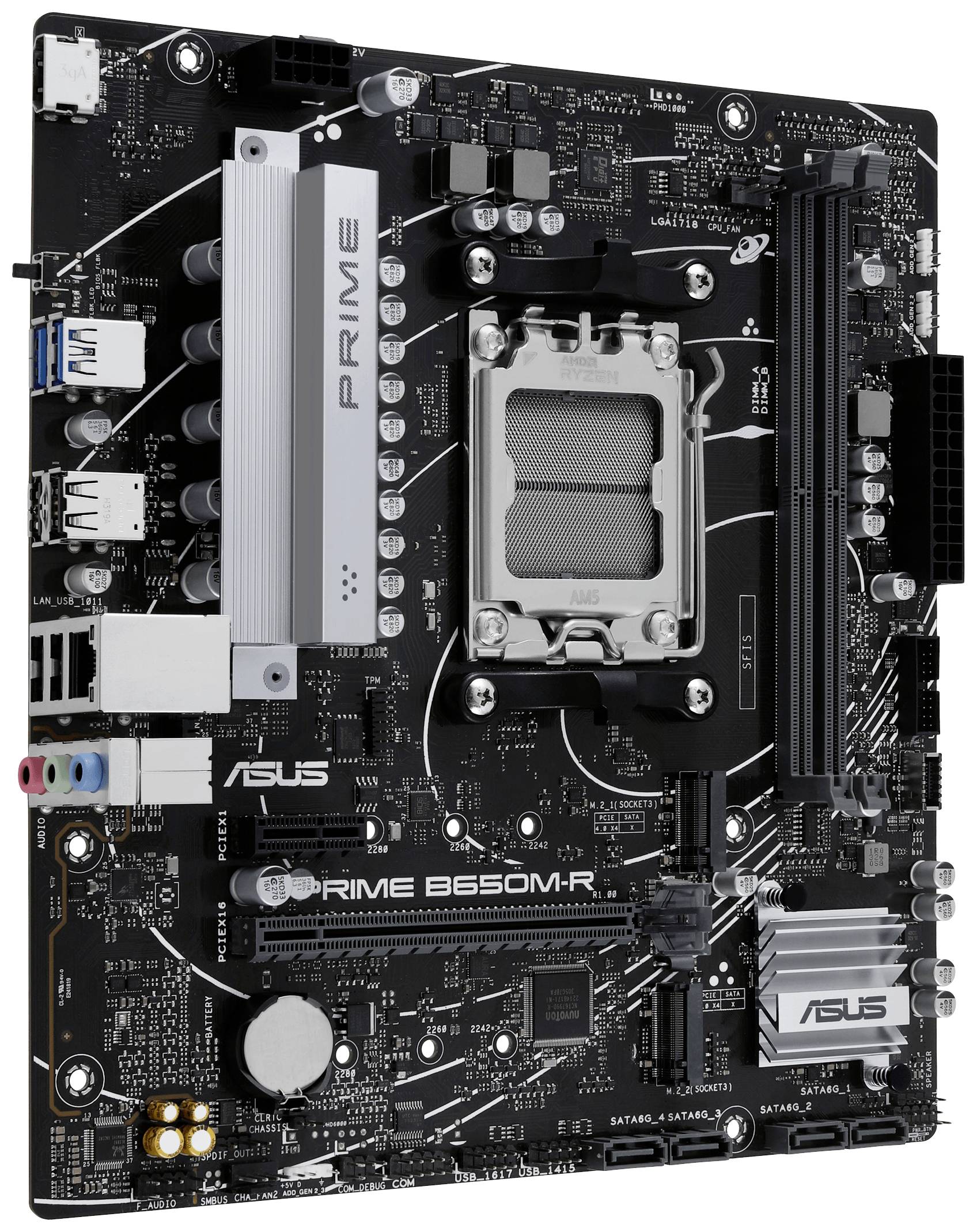Asus PRIME B650M-R Mainboard Sockel (PC) AMD® AM5 Formfaktor (Details) Micro-ATX Mainboard-Chipsatz AMD® B650