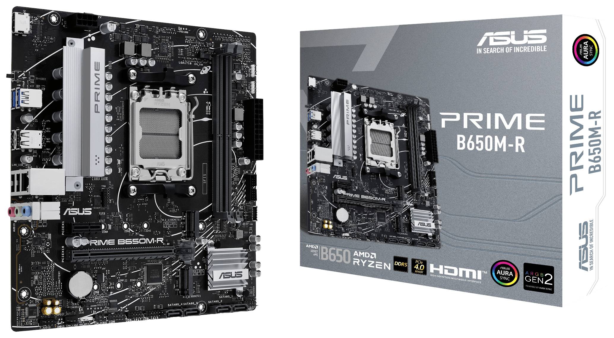 Asus PRIME B650M-R Mainboard Sockel (PC) AMD® AM5 Formfaktor (Details) Micro-ATX Mainboard-Chipsatz AMD® B650