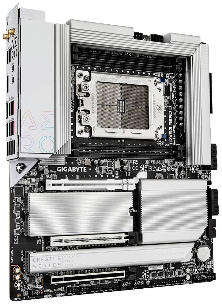 Gigabyte TRX50 AERO D - 1.0 Mainboard Sockel (PC) AMD® sTR5 Formfaktor (Details) E-ATX Mainboard-Chipsatz AMD® TRX50