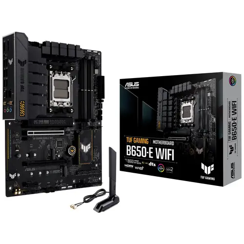 Asus TUF GAMING B650-E WIFI Mainboard Sockel (PC) AMD® AM5 Formfaktor (Details) ATX Mainboard-Chipsatz AMD® B650 Asus TUF GAMING B650-E WIFI Mainboard Sockel (PC) AMD® AM5 Formfaktor (Details) ATX Mainboard-Chipsatz AMD® B650