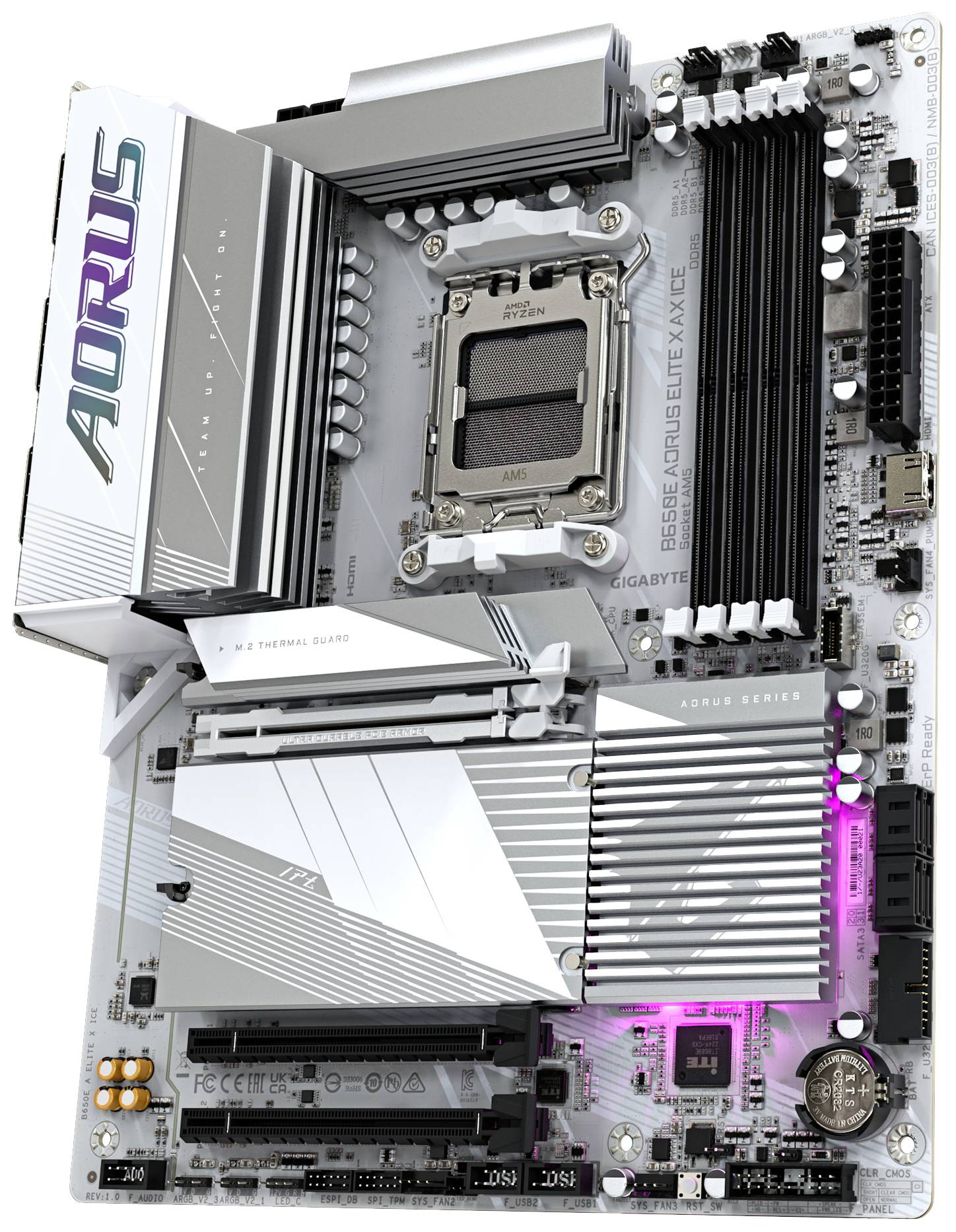 Gigabyte AORUS B650E ELITE X AX ICE Mainboard Sockel (PC) AMD® AM5 Formfaktor (Details) ATX Mainboard-Chipsatz AMD® B650