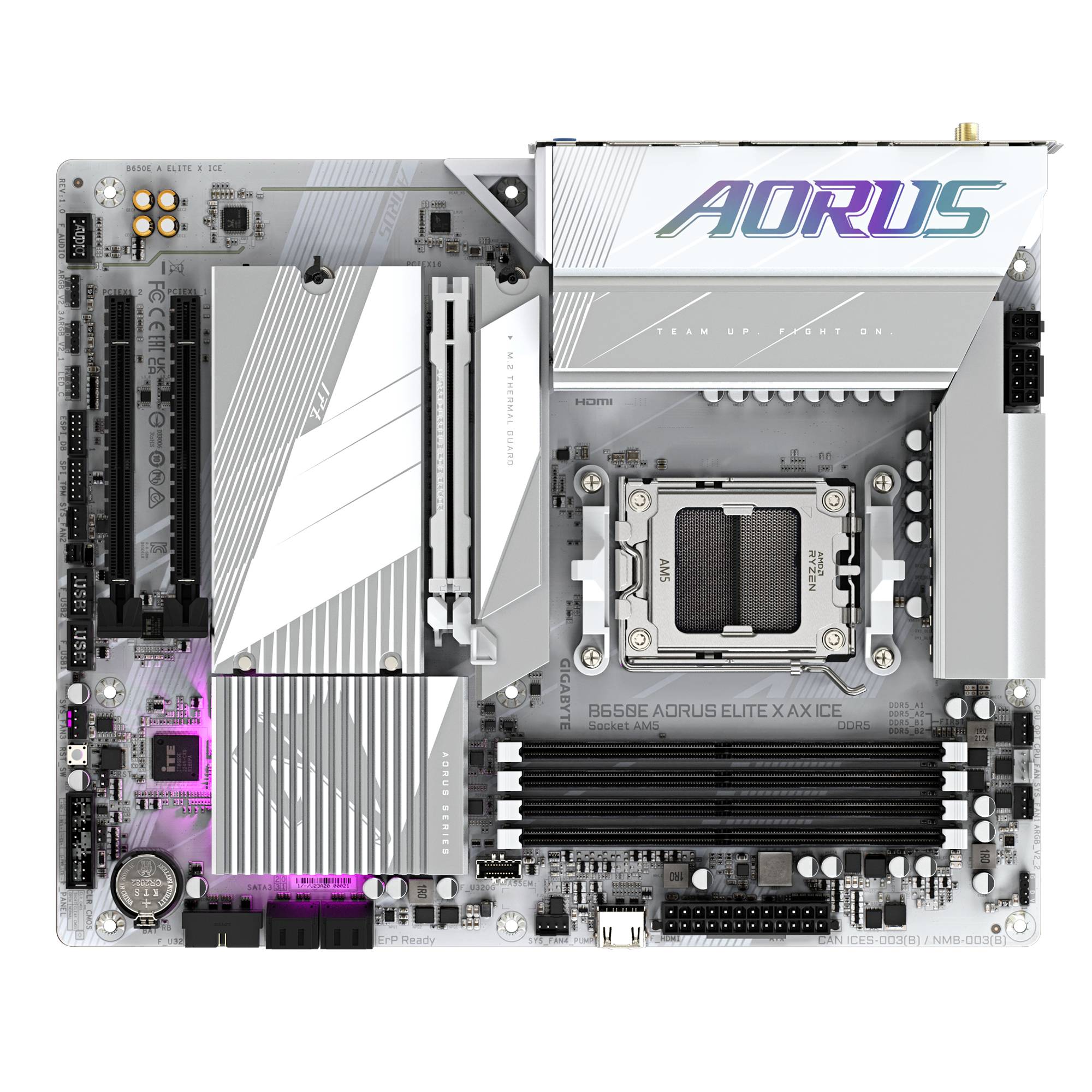 Gigabyte AORUS B650E ELITE X AX ICE Mainboard Sockel (PC) AMD® AM5 Formfaktor (Details) ATX Mainboard-Chipsatz AMD® B650