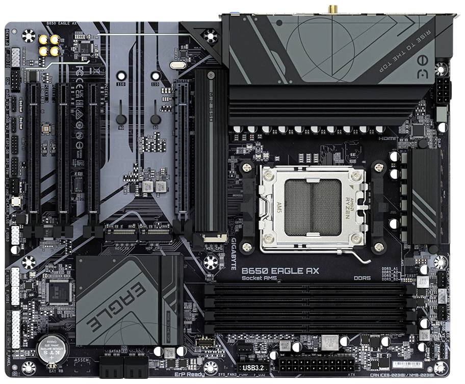 Gigabyte B650 EAGLE AX Mainboard Sockel (PC) AMD® AM5 Formfaktor (Details) ATX Mainboard-Chipsatz AMD® B650