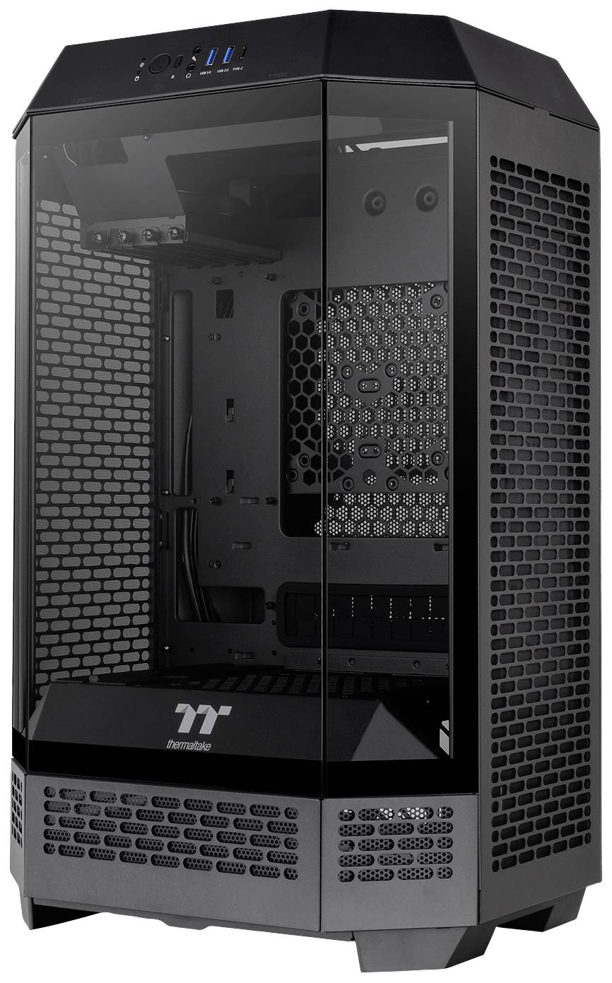 Thermaltake The Tower 300 Micro-Tower Gaming-Gehäuse Schwarz 2 vorinstallierte Lüfter, Seitenfenster