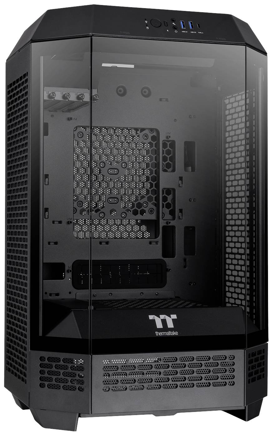 Thermaltake The Tower 300 Micro-Tower Gaming-Gehäuse Schwarz 2 vorinstallierte Lüfter, Seitenfenster