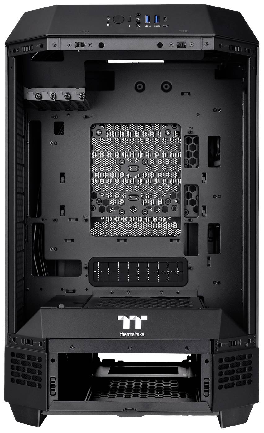 Thermaltake The Tower 300 Micro-Tower Gaming-Gehäuse Schwarz 2 vorinstallierte Lüfter, Seitenfenster
