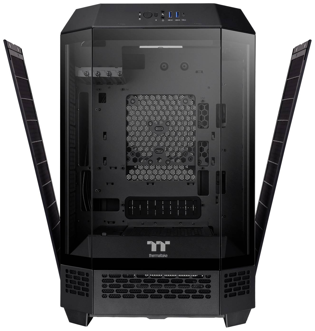 Thermaltake The Tower 300 Micro-Tower Gaming-Gehäuse Schwarz 2 vorinstallierte Lüfter, Seitenfenster