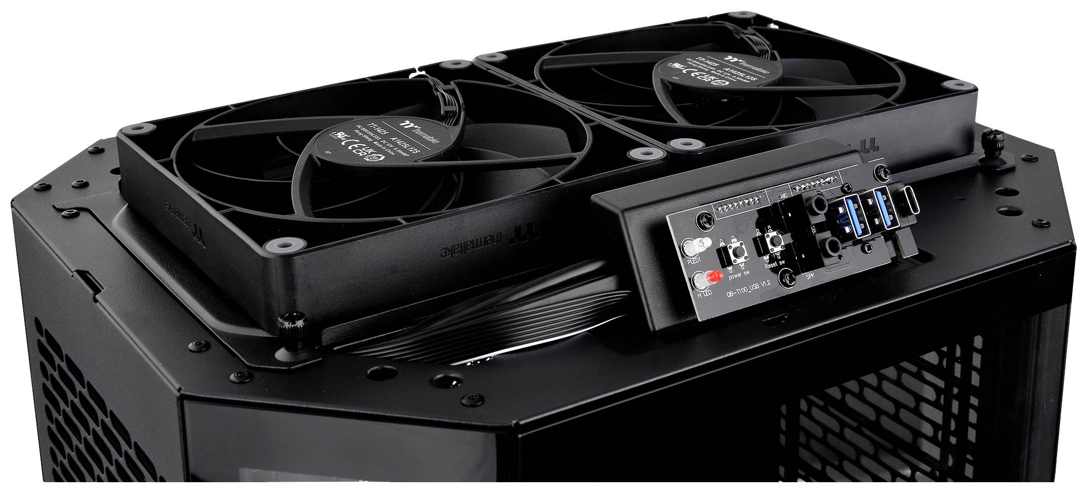 Thermaltake The Tower 300 Micro-Tower Gaming-Gehäuse Schwarz 2 vorinstallierte Lüfter, Seitenfenster