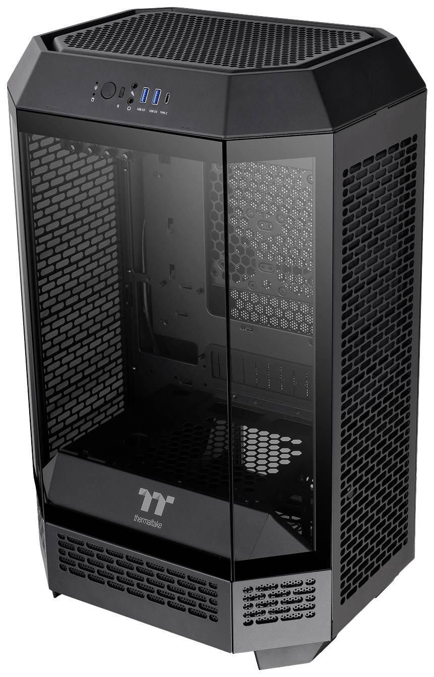 Thermaltake The Tower 300 Micro-Tower Gaming-Gehäuse Schwarz 2 vorinstallierte Lüfter, Seitenfenster